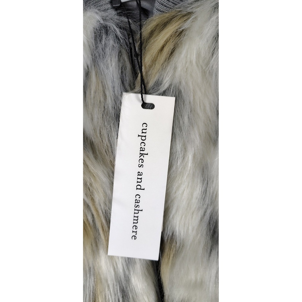 NWT Cupcakes and Cashmere Faux Fur Sia Jacket Pockets Full Zip Womens Sz XS - Picture 13 of 13